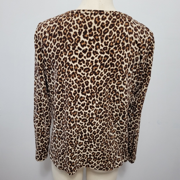 Charter Club leopard print Pima cotton tee size large - Picture 5 of 6